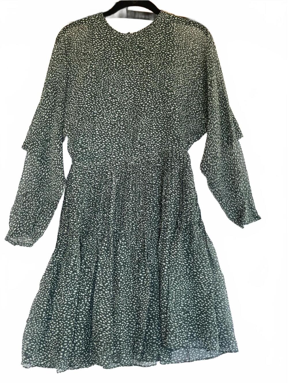 Joie Garonne Long Sleeve Silk Dress Arctic Green Size 0 New With Tags